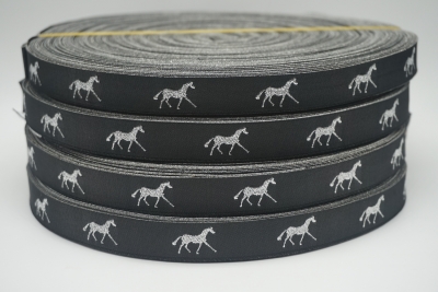horse ribbon-Black/silver