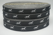 horse ribbon-Black/silver