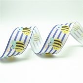Printed grosgrain ribbon honeybee