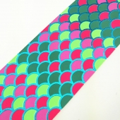 Colorful Fish-scale Pattern Blue Foil Stamping Grosgrain Ribbon