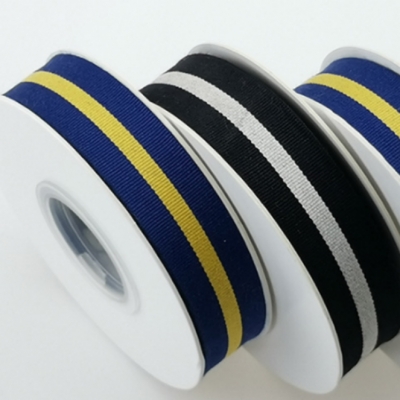 Multi- color ECO-Friendly Natural Stripe Rib Weave Cotton Ribbon