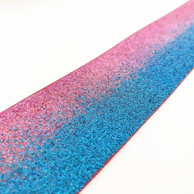 Colorful Glitter Foil Printed Grosgrain Ribbon