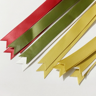 V cutting satin ribbon