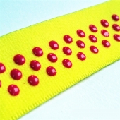 Non-slip silicone elastic webbing yellow dot