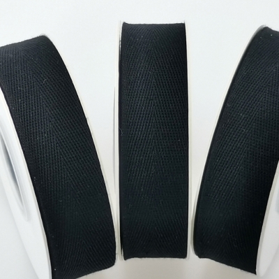 ECO-Friendly Natural Black Herringbone Cotton Ribbon